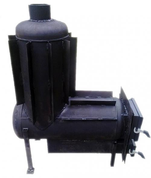 Теплая комната в гараже. Установка печи на дровах и отработке