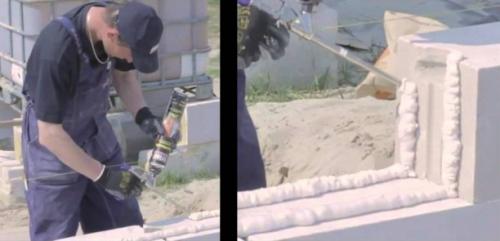 Клей-пена для газобетона. Строительная клей-пена для кладки газобетона