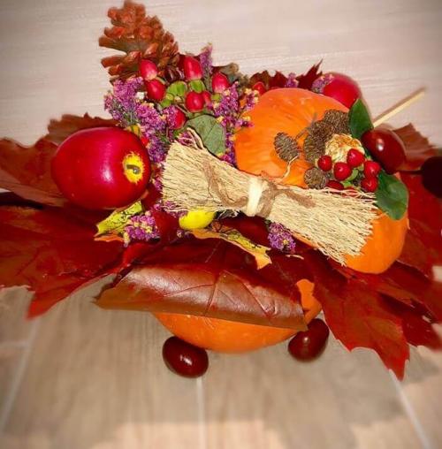 Композиция своими руками осень. Осенние композиции – поделки с ТЫКВАМИ. 09