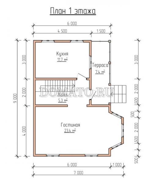 Проект дома 7 на 9 двухэтажный из бруса. Проект капитального жилого дома 7 н. Д44