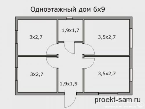 Чертеж одноэтажного дома. Удобная планировка одноэтажного дома