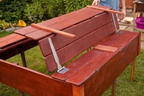 Песочница с крышкой своими руками пошаговая инструкция. Песочница-трансформер со складной крышкой