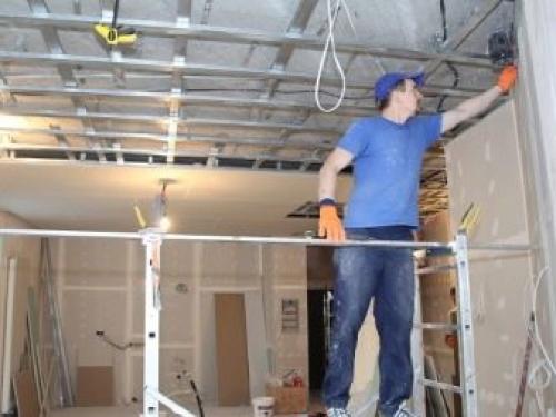 Как собрать каркас для гипсокартона на стену при высоте 4 м. Обшивка стен гипсокартоном 07 Как собрать каркас для гипсокартона на стену при высоте 4 м. Обшивка стен гипсокартоном 07