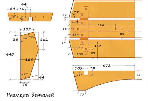 Скамейка со спинкой своими руками чертежи. Простая садовая скамейка