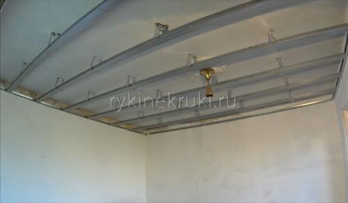 Каркас для потолка из гипсокартона схема. Уро.  Как сделать каркас для гипсокартона на потолке
