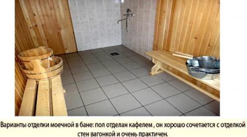 Мойка в бане дизайн интерьера отделка. Требования к помывочной