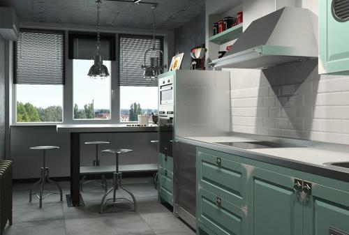 Бело-зеленая кухня: сочетание стиля и комфорта 14 Бело-зеленая кухня: сочетание стиля и комфорта 14