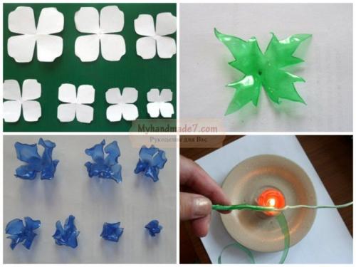 Цветы из пластиковых бутылок. Прекрасные цветы из пластиковых бутылок 21