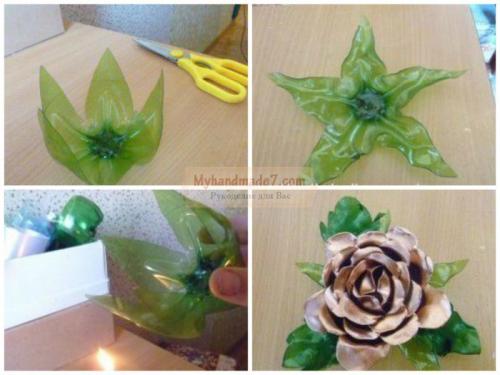 Цветы из пластиковых бутылок. Прекрасные цветы из пластиковых бутылок 18