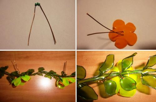 Цветы из пластиковых бутылок МК. Вариант 2 – вьющиеся цветы.