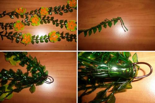 Цветы из пластиковых бутылок МК. Вариант 2 – вьющиеся цветы.