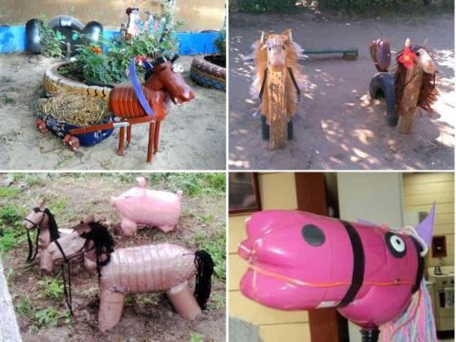 Поделки для сада из пластиковых бутылок. Как сделать цветы? 03