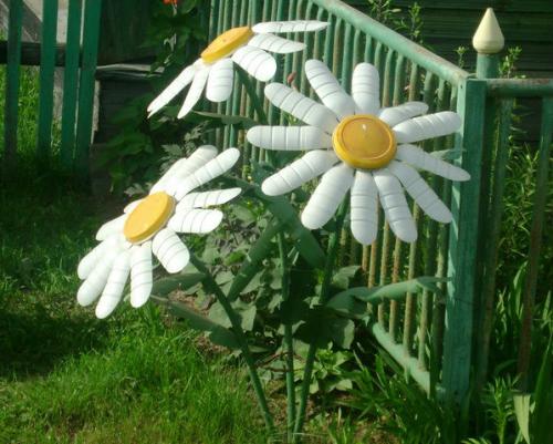 РОМАШКА из пластиковой бутылки. Белые ромашки из пластиковых бутылок