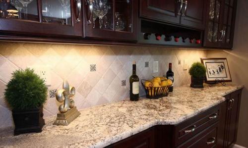 Фартук из плитки на кухне. 48 идей для фартука из плитки. Как выбрать подходящую плитку? 02