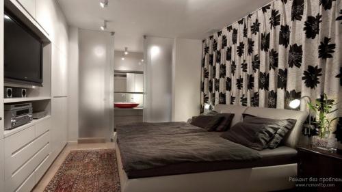 Спальня с ванной комнатой. Отделка и оборудование ванной (душа) в спальне