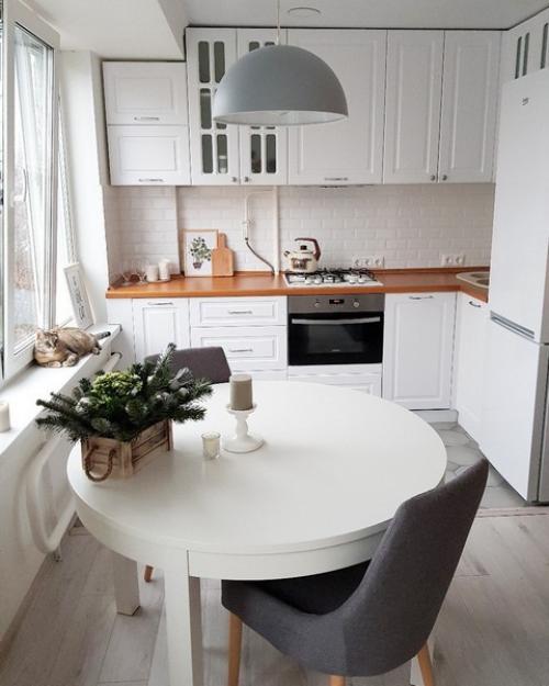 Фартук для белой кухни с деревянной столешницей. 32 идеи для белой кухни с деревянной столешницей