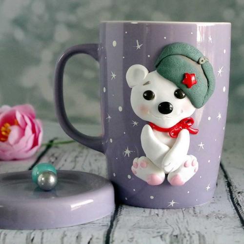 Декор кружки из полимерной глины для начинающих. Кружка из полимерной глины — мастер-класс оформления и варианты декора самодельных кружек (120 фото)