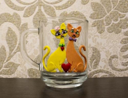 Посуда из полимерной глины своими руками.. Декорирование полимерной глиной – кошки