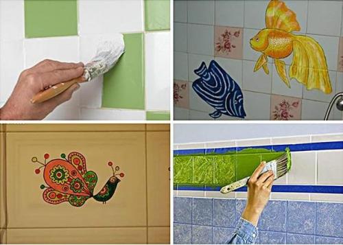 Краска по плитке для стен в кухне и ванной. Как покрасить плитку в ванной: способ простой, но эффектно-эффективный