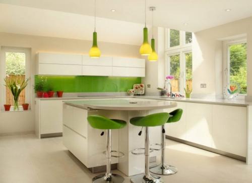Бело-зеленая кухня. Кухня бело-зеленая в современном стиле