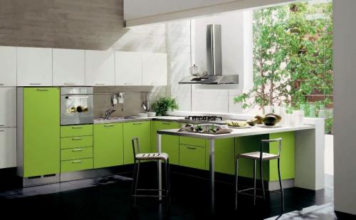 Бело-зеленая кухня. Кухня бело-зеленая в современном стиле