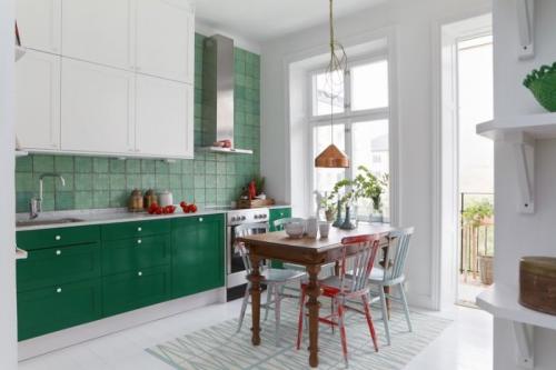 Бело-зеленая кухня. Кухня бело-зеленая в современном стиле