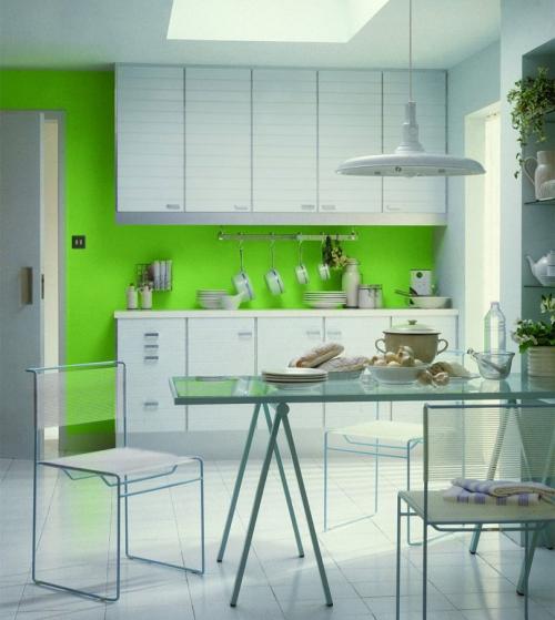 Бело-зеленая кухня. Кухня бело-зеленая в современном стиле