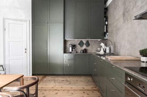 Фото дизайна кухни зеленого цвета. Зеленая кухня: удачные оттенки и сочетания в интерьере (40 фото)