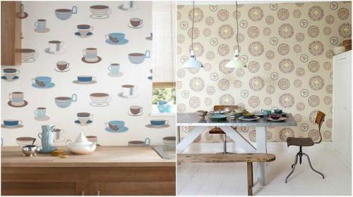 Дизайн кухни с зелеными обоями. Обои для зеленой кухни в интерьере— фото 02