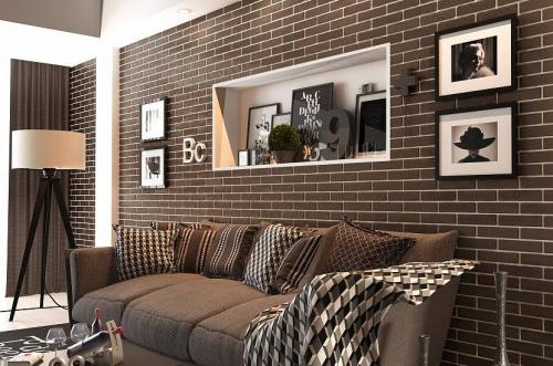 Имитация кирпича из плиточного клея. Специфика имитации кирпичной кладки