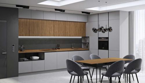 Фартук для серой кухни 08