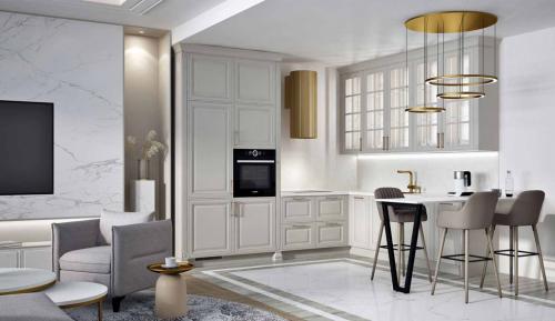 Фартук для серой кухни 09