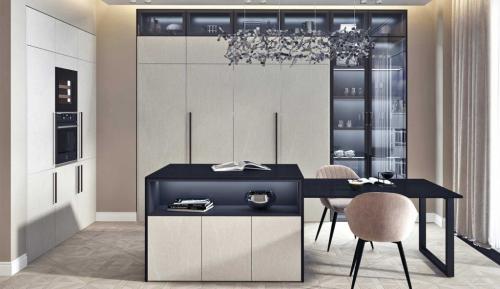 Фартук для серой кухни 07