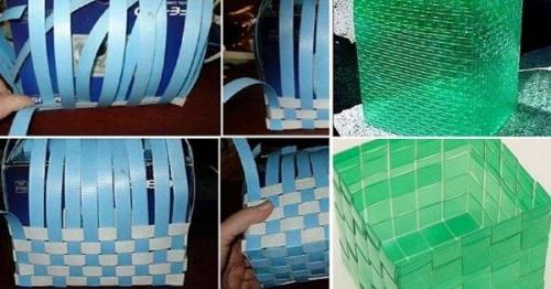 Плетение из пластиковых бутылок. Корзинка из зигзагов 12 Плетение из пластиковых бутылок. Корзинка из зигзагов 12