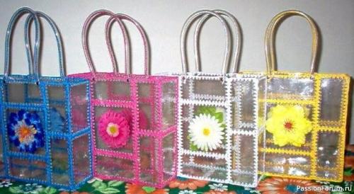 Летняя сумка из пластиковых бутылок. Сумки из пластиковых бутылок: как связать своими руками? 04
