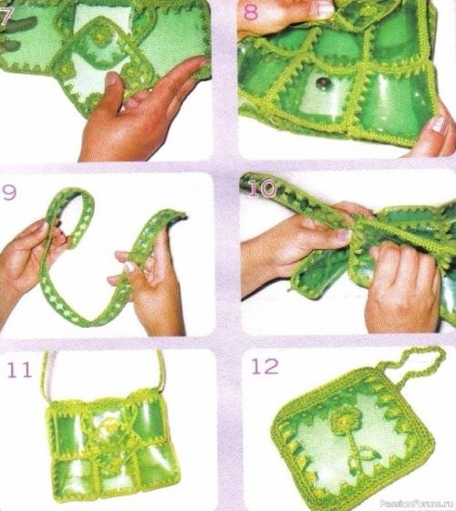 Летняя сумка из пластиковых бутылок. Сумки из пластиковых бутылок: как связать своими руками? 06