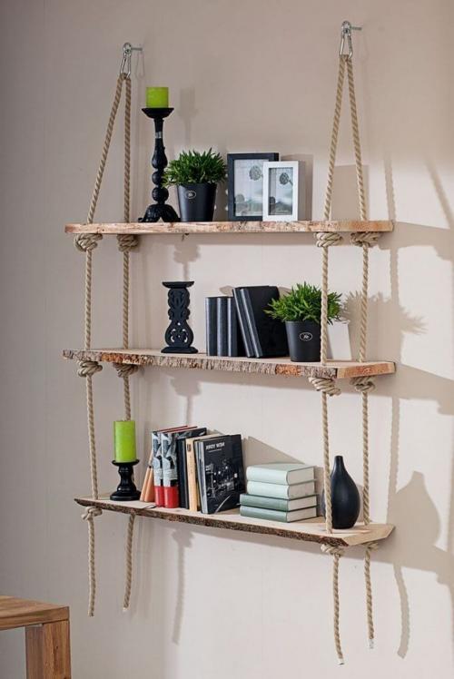 Оригинальные настенные полки — 50 фото идей