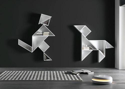 Оригинальные настенные полки — 50 фото идей