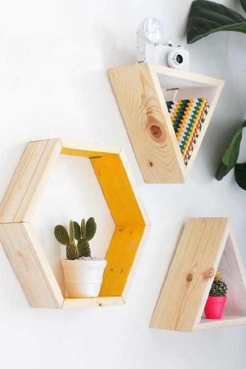 Оригинальные настенные полки — 50 фото идей