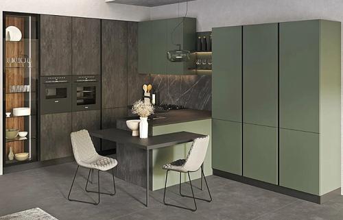 Создание уютного интерьера: зеленая и белая кухня 01