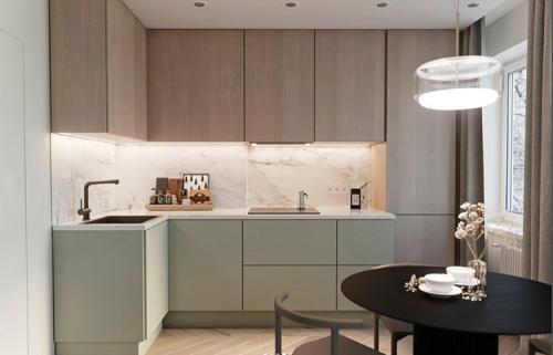 Создание уютного интерьера: зеленая и белая кухня 02