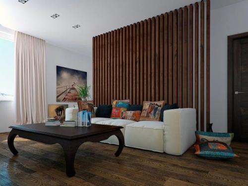 Стена из деревянных реек. Варианты и способы применения в оформлении интерьера деревянными рейками