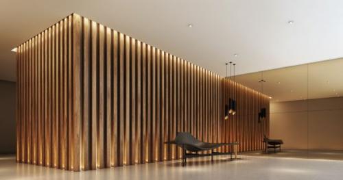 Стена из деревянных реек. Варианты и способы применения в оформлении интерьера деревянными рейками