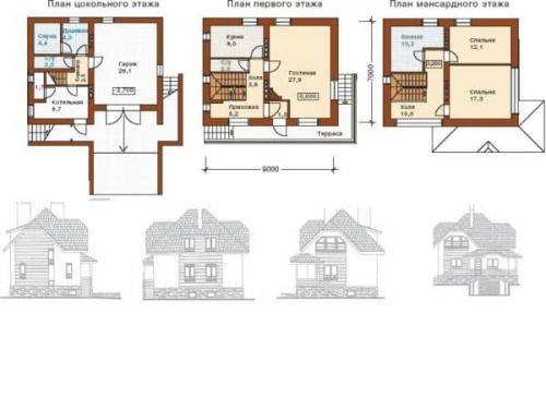 Варианты домов с цокольным этажом. Виды