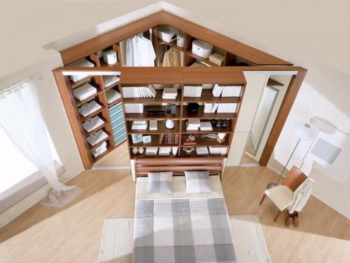 Дизайн спальни с гардеробной из гипсокартона. Гардеробная в спальне 03