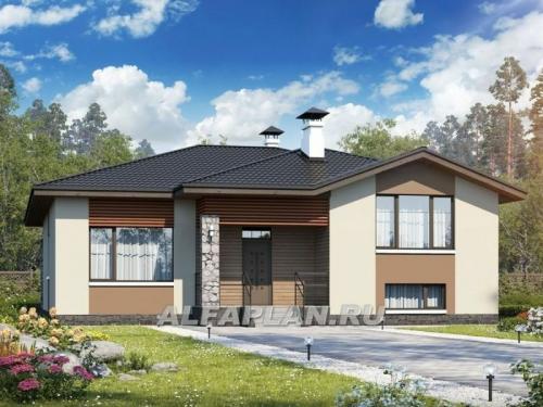 Проекты двух одноэтажных домов с цокольным этажом. 02