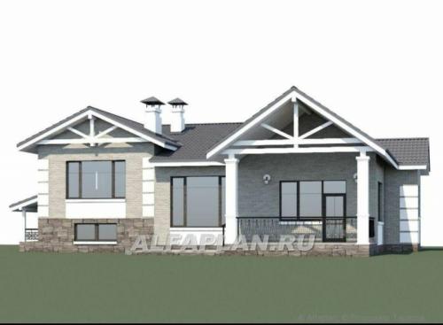 Проекты двух одноэтажных домов с цокольным этажом. 07