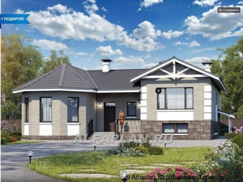 Проекты двух одноэтажных домов с цокольным этажом. 06