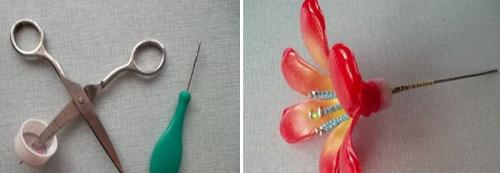 Как вырезать форму вьющихся цветов из пластиковой бутылки. Вариант 3 – кливии.