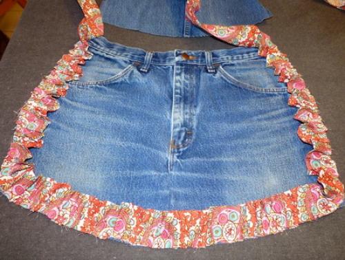 Как сшить мужской фартук из джинс. Как сшить фартук из старых джинсов?